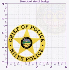 20-A16 Custom Police Badges And Design, Create, Build and Order Personalized Police Badges Officer Badges Gold Badges 2.625 Standard