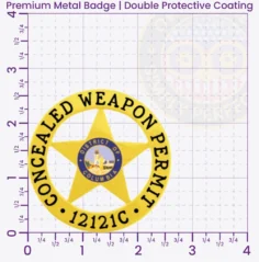 20-A16CCW Concealed Carry Weapons Badges, CCW badges, Gun Permit Badges 2.625 Premium