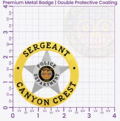 20-A17 Custom Police Badges And Design, Create, Build and Order Personalized Police Badges Officer Badges Gold Badges 2.625 Premium