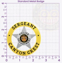 20-A17 Custom Police Badges And Design, Create, Build and Order Personalized Police Badges Officer Badges Gold Badges 2.625 Standard