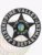 A custom metal badge in black color with safety pin attachment, shaped like a star. The badge features "PINE VALLEY" and "SHERIFF'S DEPARTMENT" in bold white lettering around the edge. In the center, it displays "K-9 UNIT" along with the emblem for Pine County, California, which includes colorful imagery. This badge conveys authority and professionalism for law enforcement personnel, particularly those working with K-9 units.