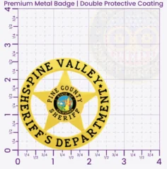 20-A17SFB Buy Custom Sheriff Badges And Design Create Build and Order Personalized Sheriff Badges Deputy Gold 2.625 Premium Badges