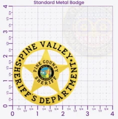 20-A17SFB Buy Custom Sheriff Badges And Design Create Build and Order Personalized Sheriff Badges Deputy Gold 2.625 Standard Badges