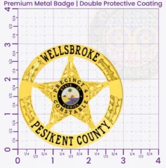 20-H16CB Buy Custom Constable Badges And Design, Create, Build and Order Deputy Badges Gold 3 Premium