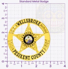 20-H16CB Buy Custom Constable Badges And Design, Create, Build and Order Deputy Badges Gold 3 Standard