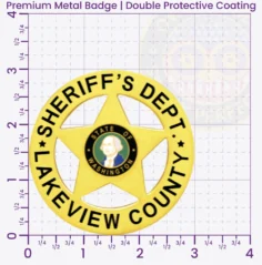 20-H16SFB Buy Custom Sheriff Badges And Design Create Build and Order Personalized Sheriff Badges Deputy Gold 3 Premium Badges