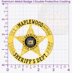 20-H16SFB Buy Custom Sheriff Badges And Design Create Build and Order Personalized Sheriff Badges Deputy Gold 3 Premium Badges