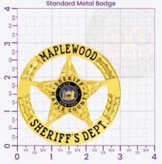 20-H16SFB Buy Custom Sheriff Badges And Design Create Build and Order Personalized Sheriff Badges Deputy Gold 3 Standard Badges