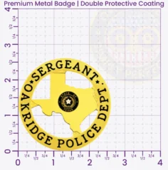 20-TX2 Custom Police Badges And Design, Create, Build and Order Personalized Police Badges Officer Badges Gold Badges 2.625 Premium