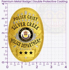 22-D19 Custom Police Badges And Design, Create, Build and Order Personalized Police Badges Officer Badges Gold Badges 3.75 Premium