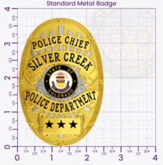 22-D19 Custom Police Badges And Design, Create, Build and Order Personalized Police Badges Officer Badges Gold Badges 3.75 Standard