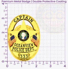 27-A1 Custom Police Badges And Design, Create, Build and Order Personalized Police Badges Officer Badges Gold Badges 3.25 Premium