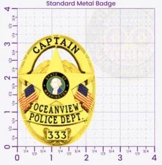 27-A1 Custom Police Badges And Design, Create, Build and Order Personalized Police Badges Officer Badges Gold Badges 3.25 Standard