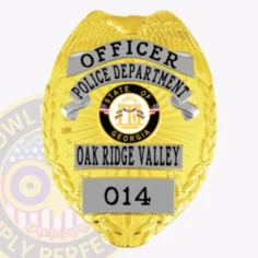 3-b2 custom badges and design, create, build and order custom badges personalized badges officer badges oak ridge valley police gold