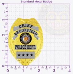 3-B2 Custom Police Badges And Design, Create, Build and Order Personalized Police Badges Officer Badges Gold Badges 3.12 Standard