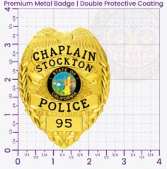 3-C11-2PCB Buy Custom Police Chaplain Badges And Design, Create, Build and Order Chaplain Badges Gold 3.48 Premium Size