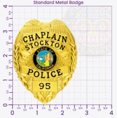 3-C11-2PCB Buy Custom Police Chaplain Badges And Design, Create, Build and Order Chaplain Badges Gold 3.48 Standard Size