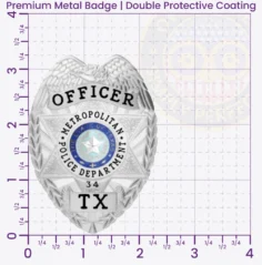 3-C118H14PLB Buy Custom Police Badges And Design, Create, Build and Order Personalized Police Badges Officer Badges Silver 3.25 Premium Badges