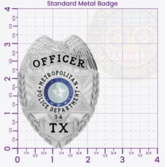 3-C118H14PLB Buy Custom Police Badges And Design, Create, Build and Order Personalized Police Badges Officer Badges Silver 3.25 Standard Badges