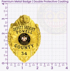 3-C11AKSFB Buy Custom Sheriff Badges And Design, Create, Build and Order Personalized Sheriff Badges Deputy Gold Black Badges 3.25 Premium