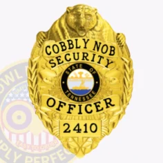 3-c11sob buy custom security officer badges and design, create, build and order security badges gold