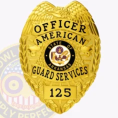 3-c11sob buy custom security officer badges and design, create, build and order security badges gold