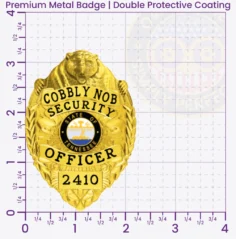 3-C11SOB Buy Custom Security Officer Badges And Design, Create, Build and Order Security Badges Gold Badges 3.25 Premium