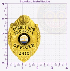 3-C11SOB Buy Custom Security Officer Badges And Design, Create, Build and Order Security Badges Gold Badges 3.25 Standard Badge