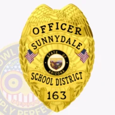 3-c15cb buy custom badges and design, create, build and order personalized badges and customized badges school district police badges gold