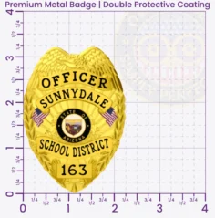 3-C15CB Buy Custom Badges And Design, Create, Build and Order Personalized Badges and Customized Badges School District Police Badges Gold 3.25 Premium Badges