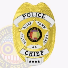 3-d1 custom badges and design, create, build and order custom badges personalized badges officer badges river town police gold