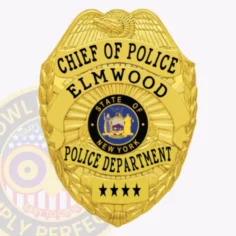 3-E17 Custom Badges And Design, Create, Build and Order Custom Badges Personalized Badges Officer Badges Elmwood Police Gold