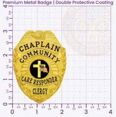 3-E17PCB Buy Custom Police Chaplain Badges And Design, Create, Build and Order Chaplain Badges Gold 3 Premium Badges