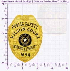 3-E17PSB Buy Custom Public Safety Badges And Design, Create, Build and Order Safety Officer Badges Gold 3 Premium