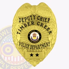 3-F1 Custom Badges And Design, Create, Build and Order Custom Badges Personalized Badges Officer Badges Timber Creek Police Gold