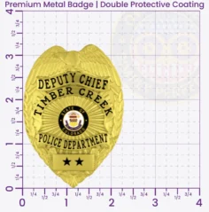 3-F1 Custom Badges And Design, Create, Build and Order Custom Badges Personalized Badges Officer Badges Timber Creek Police Gold Badges 3.25 Premium