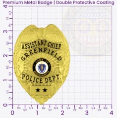 3-F2 Buy Custom Police Badges And Design, Create, Build and Order Personalized Police Badges Officer Badges Gold 3.25 Premium Badge