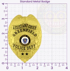 3-F2 Buy Custom Police Badges And Design, Create, Build and Order Personalized Police Badges Officer Badges Gold 3.25 Standard Badge