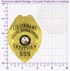 3-F4 Buy Custom Police Badges And Design, Create, Build and Order Personalized Police Badges Officer Badges Gold 3.25 Premium Badge