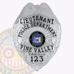 3-f4 custom badges and design, create, build and order custom badges personalized badges officer badges pine valley police silver