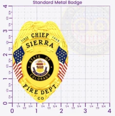 4-A1FF Custom Firefighter Badges and Personalized Fire Department Badges Gold 3.35 Standard. Design, Create and Order Fireman Badges.