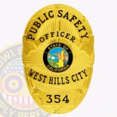 5-d10pfb buy custom public safety badges and design, create, build and order safety officer badges gold