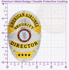 5-D10SOB Buy Custom Security Officer Badges And Design, Create, Build and Order Security Badges Gold Silver 3.58 Premium Badges