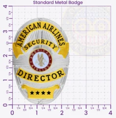 5-D10SOB Buy Custom Security Officer Badges And Design, Create, Build and Order Security Badges Gold Silver 3.58 Standard Badges