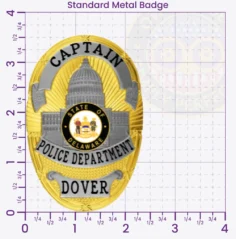 6-D11 Custom Police Badges And Design, Create, Build and Order Personalized Police Badges Officer Badges Gold Badges 3.58 Standard