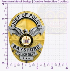 6-J1 Custom Police Badges And Design, Create, Build and Order Personalized Police Badges Officer Badges Gold Badges 3.50 Premium