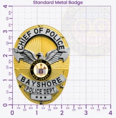 6-J1 Custom Police Badges And Design, Create, Build and Order Personalized Police Badges Officer Badges Gold Badges 3.50 Standard