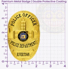 7-D12 Custom Police Badges And Design, Create, Build and Order Personalized Police Badges Officer Badges Gold Badges 3.5 Premium