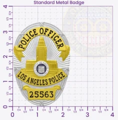 7-D15PLB Buy Custom Police Badges And Design, Create, Build and Order Personalized Police Badges Officer Badges Gold Silver 3.35 Standard Badges