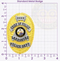 8-D13-4 Custom Police Badges And Design, Create, Build and Order Personalized Police Badges Officer Badges Gold Badges 3.25 Standard